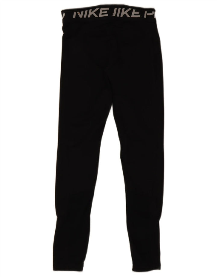 Женские леггинсы с рисунком Nike Dri Fit UK 14, большой черный полиэстер