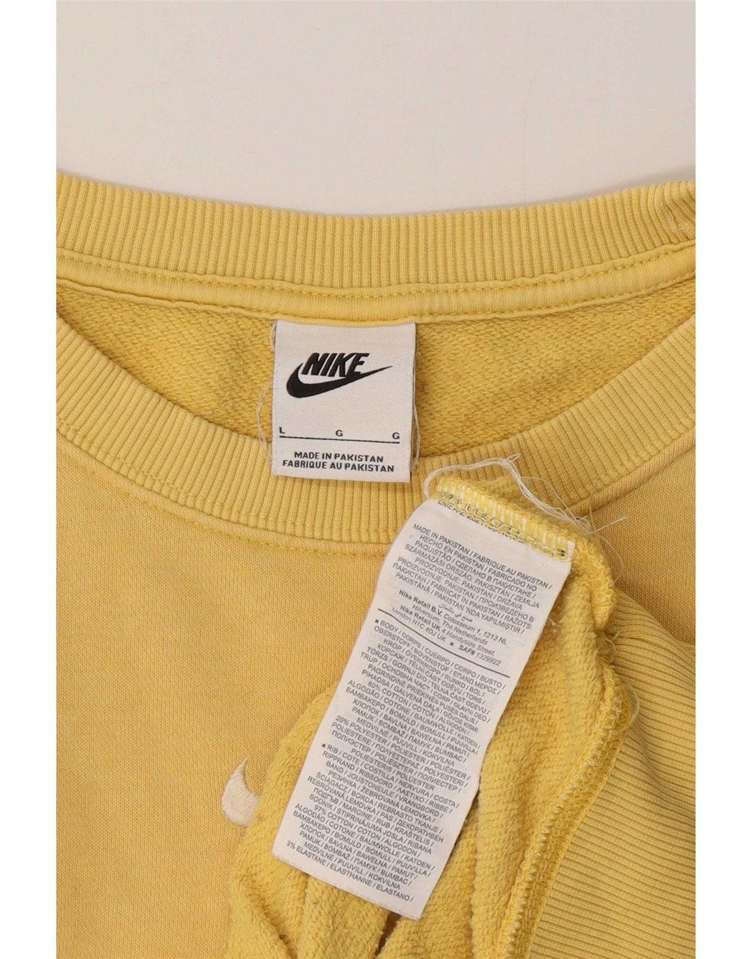 Мужской свитер свободного кроя Nike, большой желтый хлопковый джемпер, 90-е