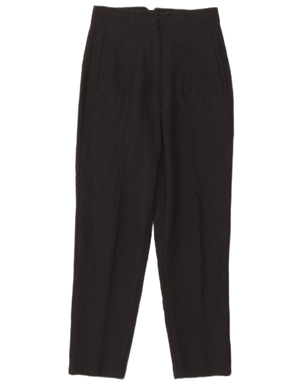 Zara Женские повседневные зауженные брюки с высокой талией, маленькие W26 L26, черные