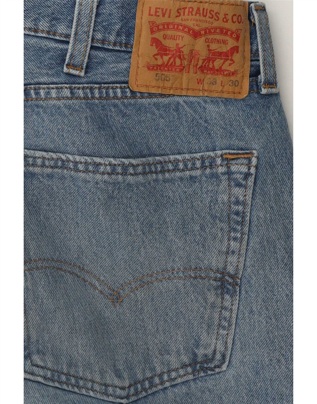 Мужские прямые джинсы Levi's 505 W38 L30 синие, хлопок