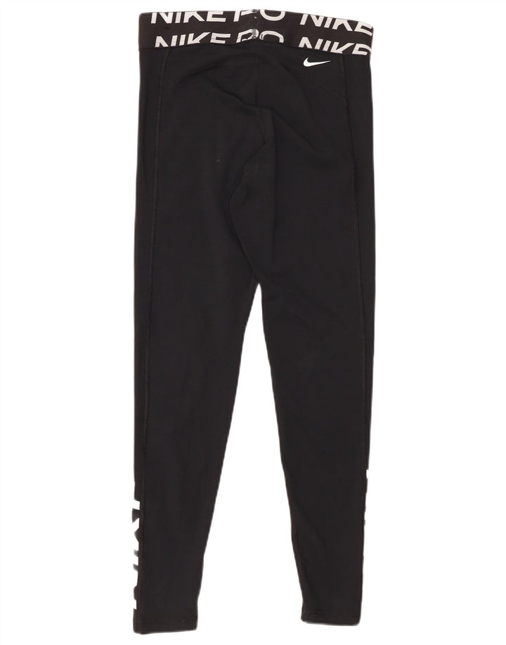 Женские леггинсы с рисунком NIKE Dri Fit UK 12, средний черный полиэстер