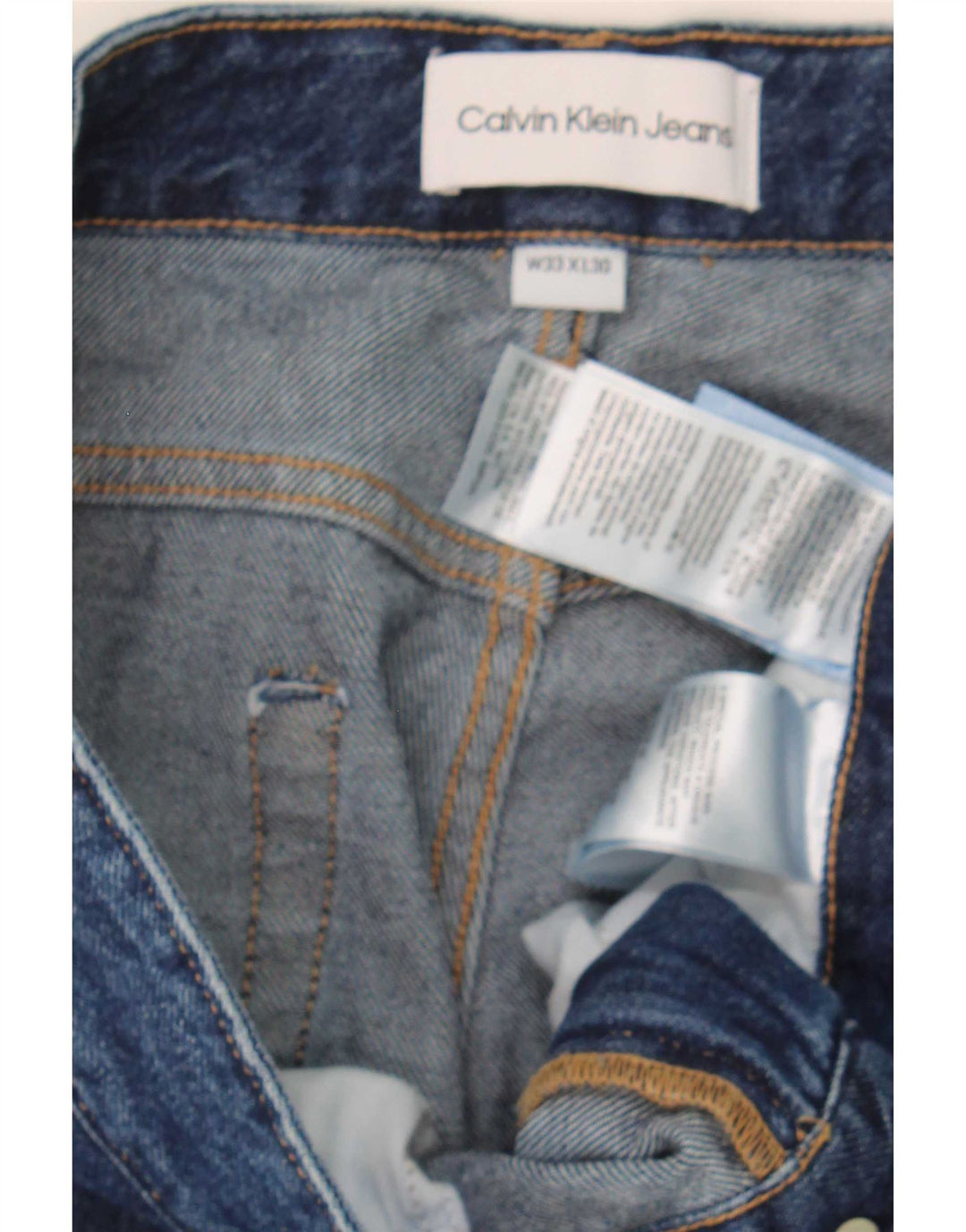 Мужские зауженные джинсы Calvin Klein W33 L30 синие, хлопок