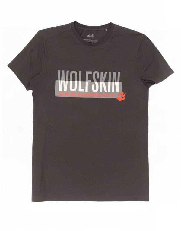 Мужская футболка с рисунком Jack Wolfskin Top UK 34 XS, серый хлопок
