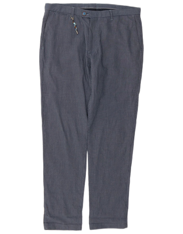 Мужские брюки-чиносы Zara EU 40 Medium W31 L29 Темно-синие в тонкую полоску