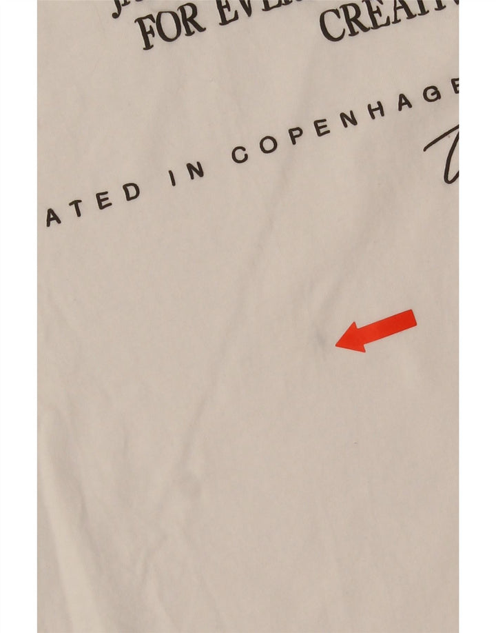Мужская футболка с рисунком Jack & Jones, топ среднего размера, белый хлопок, хлопок