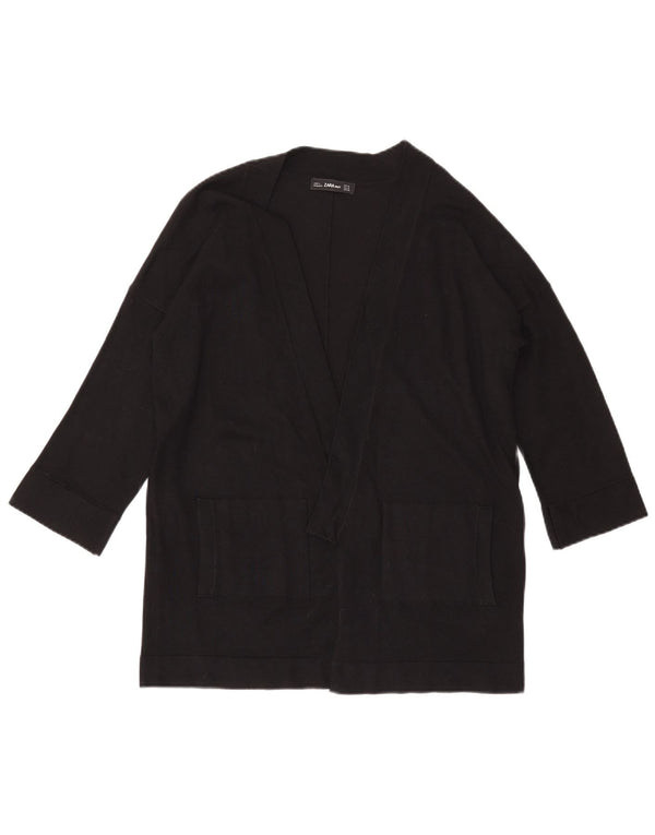 Женский свободный кардиган с открытыми рукавами 3/4 Zara UK 10, маленький черный цвет