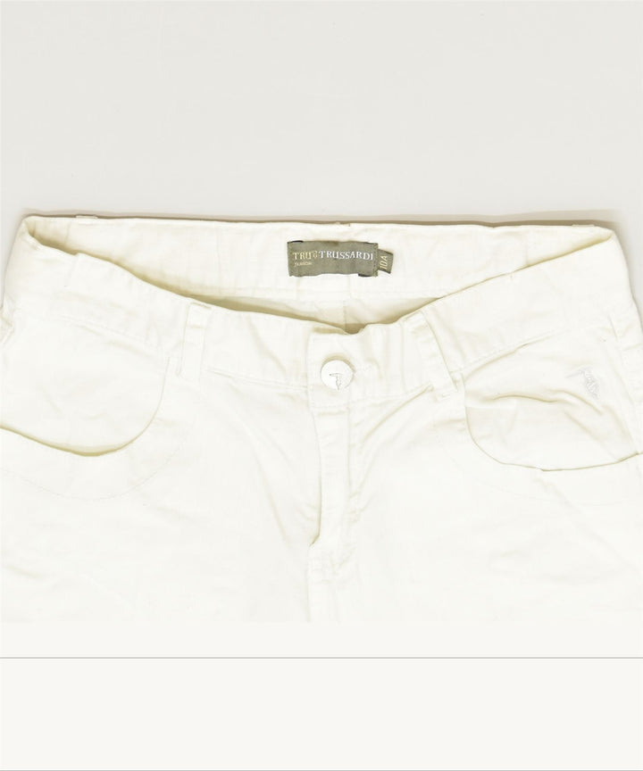 TRUSSARDI Girls Casual Shorts 9-10 Years W24 White Cotton Classic | Vintage | Thrift | Second-Hand | Used Clothing | Messina Hembry 