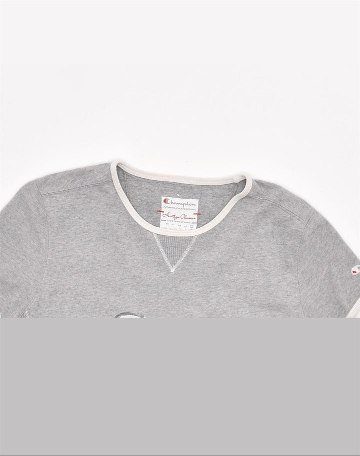 CHAMPION Womens Heritage Classics Graphic T-Shirt Top UK 14 Medium Grey | Vintage | Thrift | Second-Hand | Used Clothing | Messina Hembry 
