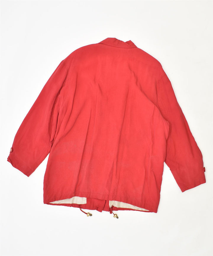 ACCORDP Womens Overcoat UK 18 XL Red Cupro Vintage | Vintage | Thrift | Second-Hand | Used Clothing | Messina Hembry 