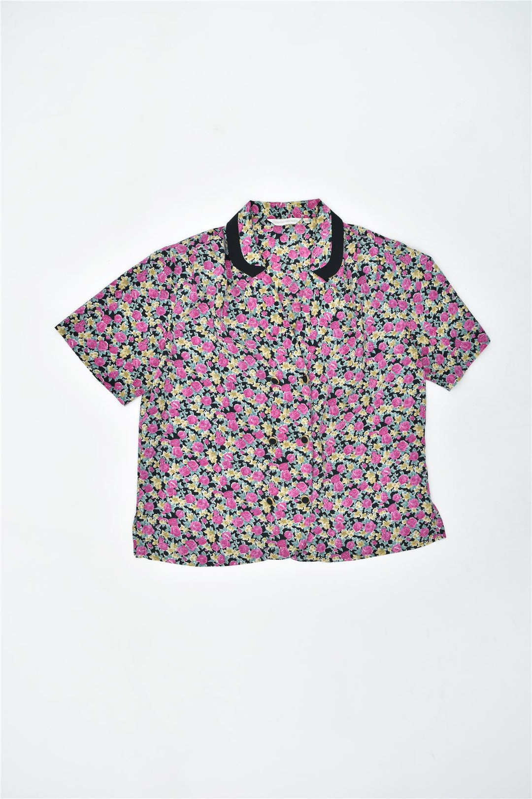 GIORGIO BERALDO Womens Short Sleeve Shirt Blouse IT 49 XL Multicoloured | Vintage | Thrift | Second-Hand | Used Clothing | Messina Hembry 