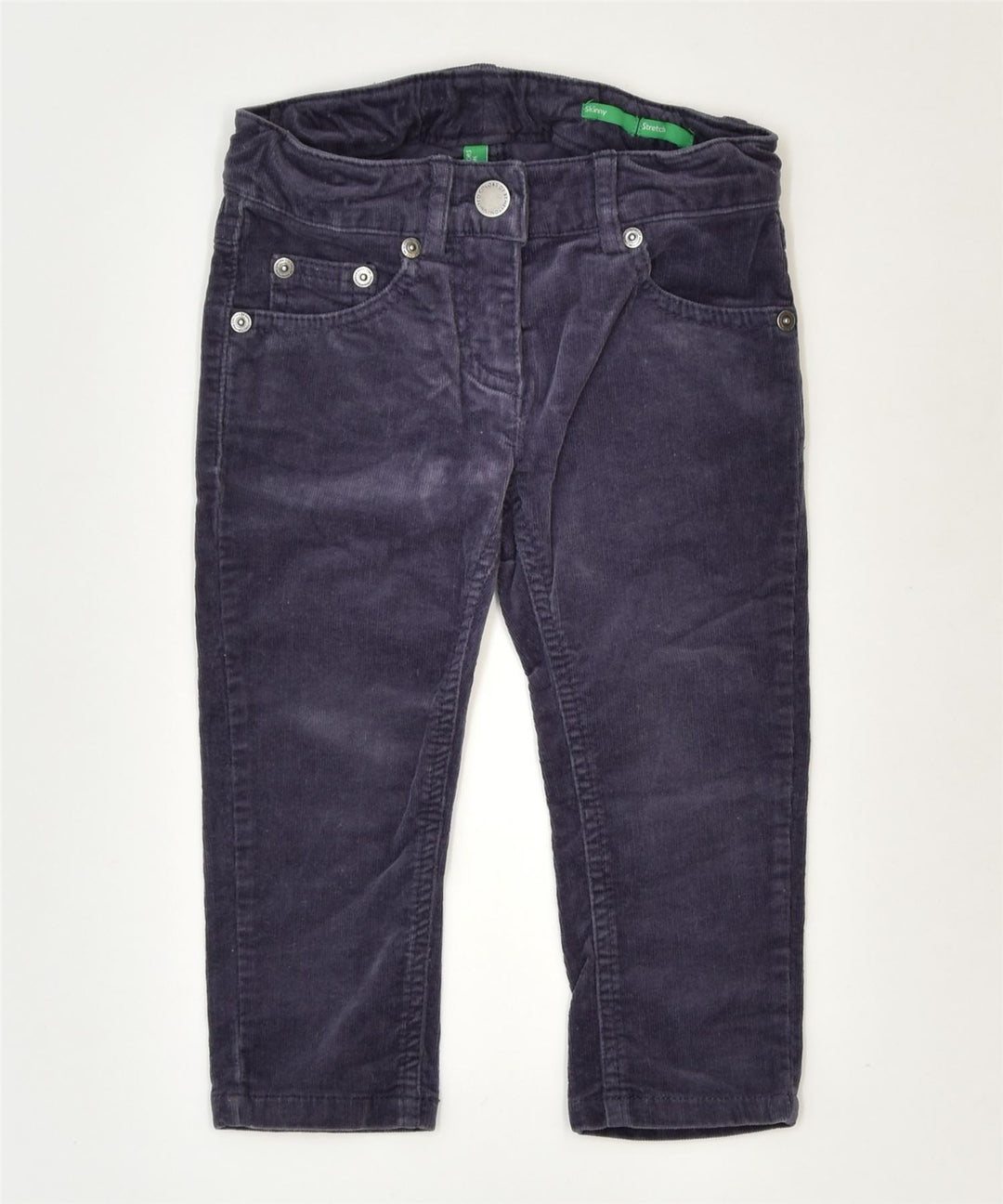 BENETTON Girls Skinny Corduroy Trousers 12-18 Months W20 L12 Blue | Vintage | Thrift | Second-Hand | Used Clothing | Messina Hembry 