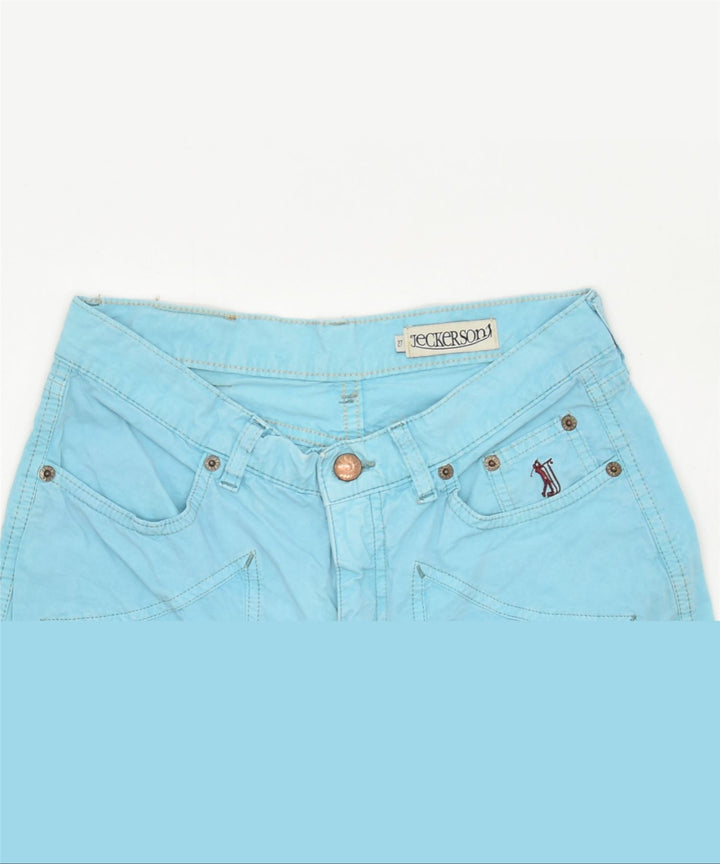 JECKERSON Womens Straight Casual Trousers W27 L34 Turquoise Cotton Classic | Vintage | Thrift | Second-Hand | Used Clothing | Messina Hembry 