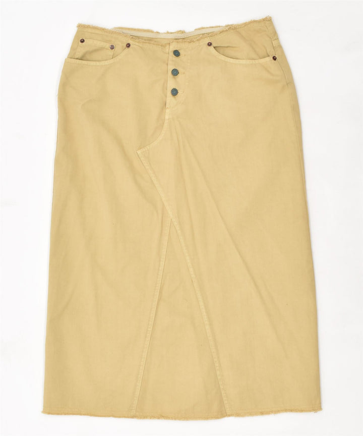 RIFLE Womens Midi Skirt W30 Medium Beige Cotton | Vintage | Thrift | Second-Hand | Used Clothing | Messina Hembry 