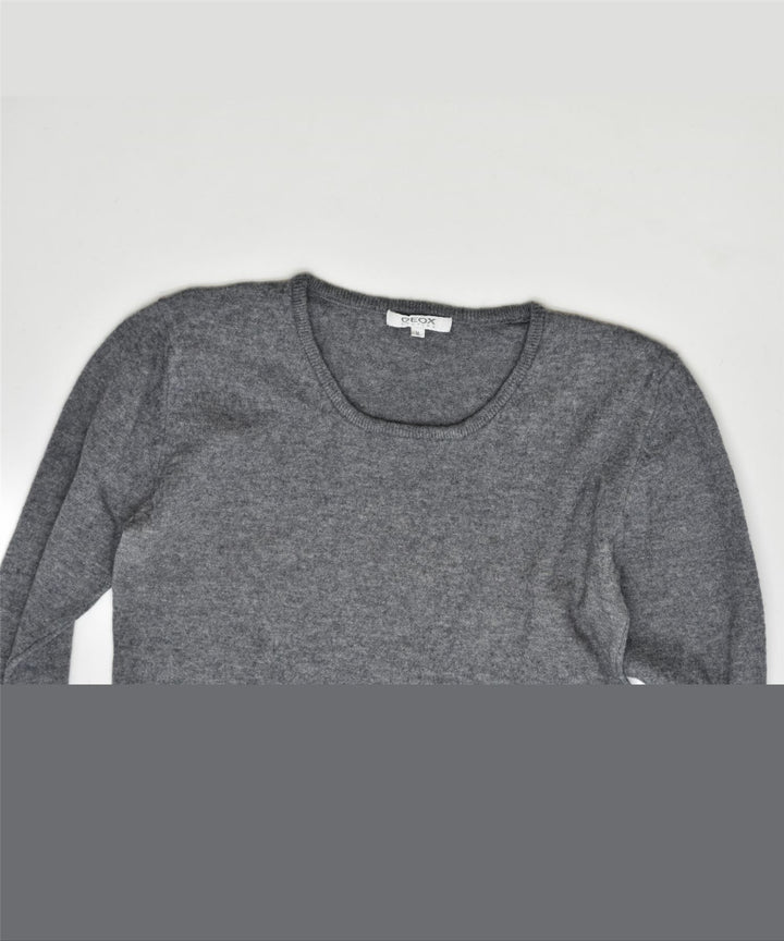 GEOX Womens Crew Neck Jumper Sweater UK 12 Medium Grey | Vintage | Thrift | Second-Hand | Used Clothing | Messina Hembry 